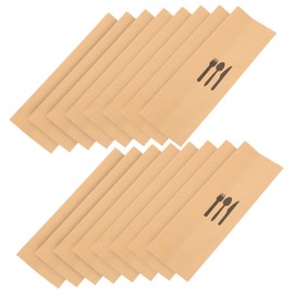 Hemoton Soporte Para Cubiertos De Papel Kraft Desechable 100 Piezas Bolsas Porta Cubiertos Para Fiesta Boda Restaurante Y Decoración De Mesa
