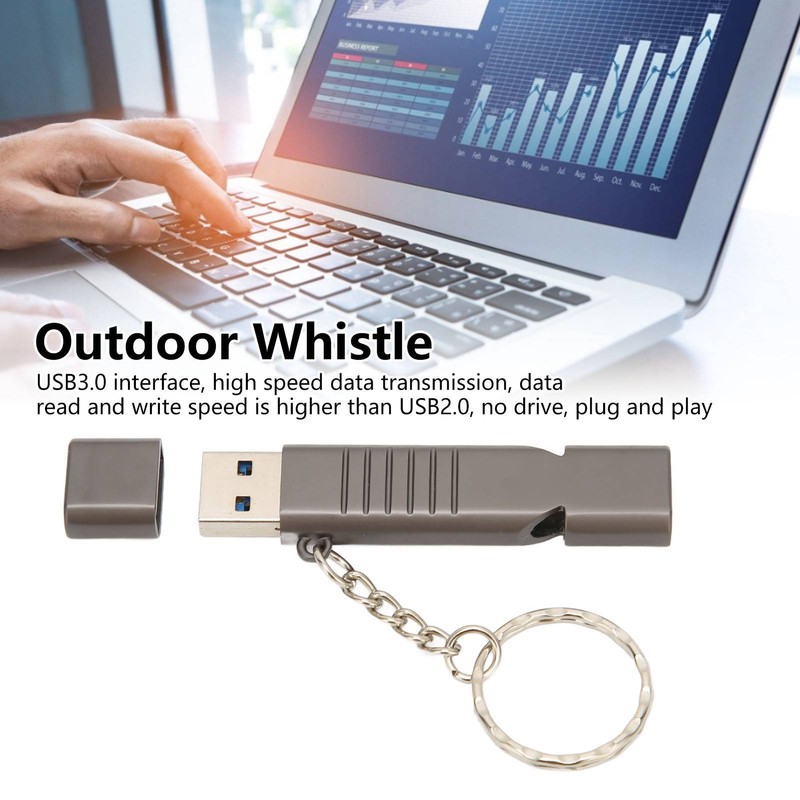 Whistle Flash Drive SOS Outdoor Waterproof 120dB Sound Multifunction Zinc