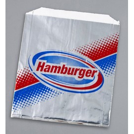 Brown Paper Goods Hamburger Foil Bag Silver, 6" Length x 0.75" Width x 6.5" Depth | 1000/Case