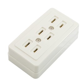 Maxar Electric Triple Outlet for Electrical Installations, White, 1 Piece