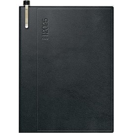 rido/idé Pocket Diary Model Partner/Industrie I (2025), 2 Pages = 1 Week, A7, 224 Pages, Plastic Cover Skivertex, Black
