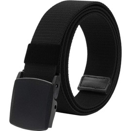 LionVII Men's Elastic Belt Tactical Military with Plastic Buckle 130 cm, black