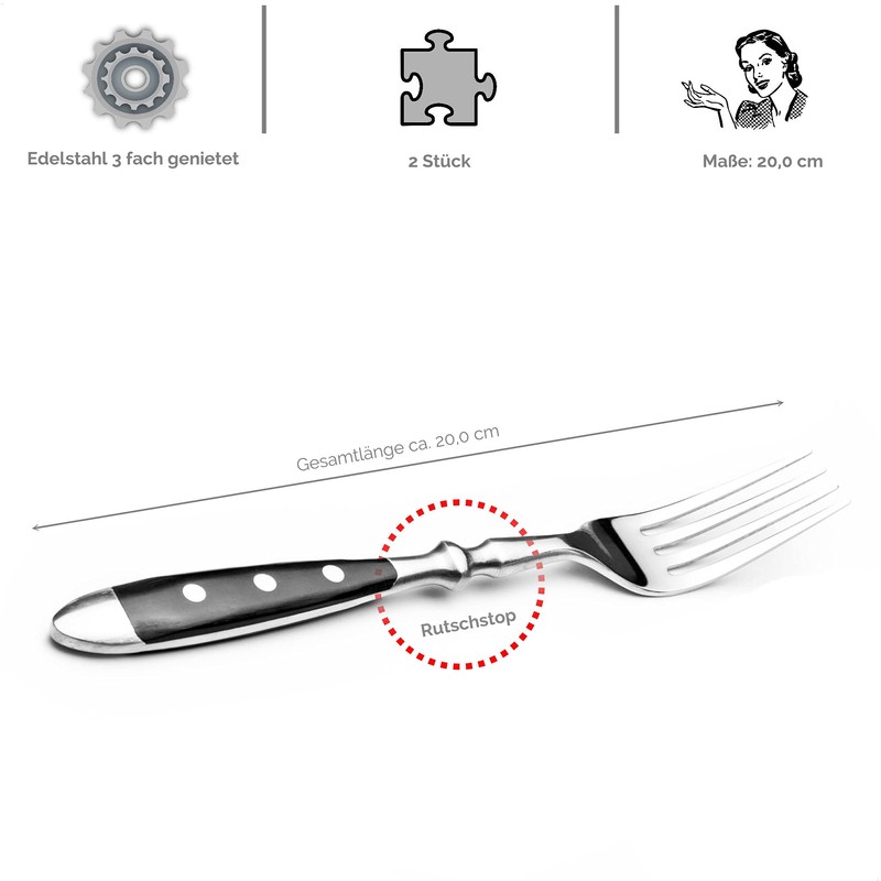 Kerafactum 2 Forks Meat Fork Dining Forks Set | Roasting