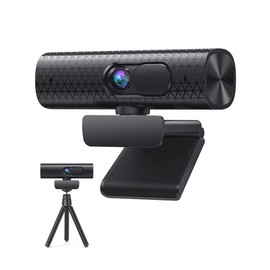 Cámara web VAV 2K con micrófonos duales, cámara web FHD 1080P60 fps, enfoque automático, zoom digital 4X, cámara web de transmisión USB 2.0 con...    