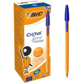 Bic Orange Fine Ballpoint Pen Blue Ink [Pack of 20]