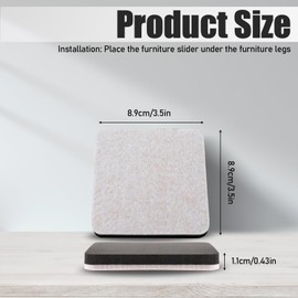 30Pcs Square Furniture Pads, Furniture Sliders, Moving Pads Sliders, Felt Pads for Hardwood Floors, Furniture Felt Pads for Moving Heavy Sofa Tables, Furniture Hardware (30, Square)
