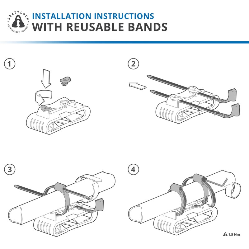 FoldyLock Compact Bike Lock Mount Carrying Case - Ultra Lightweight