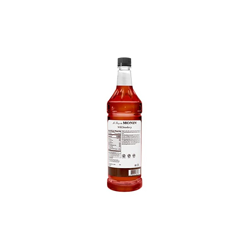 Monin Syrups Wild Strawberry Syrup, 1 liter