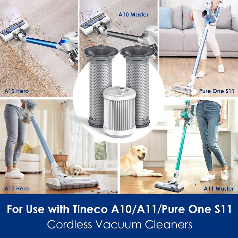 Tineco Filter Replacement Kit with 2 Pre-Filters and 1 HEPA