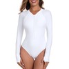 RELLECIGA Women's White Long Sleeve Rash Guard One Piece Size