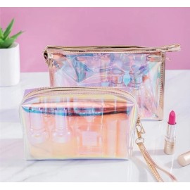 Unbranded Holographic Makeup Bags Clear Iridescent Cosmetic Pouch Bridesmaid Gift DIY