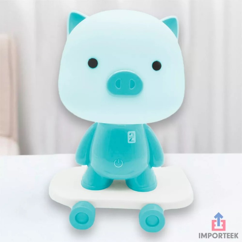 Importeek 5pz Lampara Luz Led Touch Infantil Cerdo Escritorio Decora