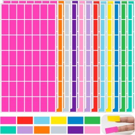 1176 Pack Rectangular Coloured Stickers Labels,12 Colours Rainbow Sticky Label,4cm x 1.9cm Color Coding Labels Assorted Stickers by YSHIHE