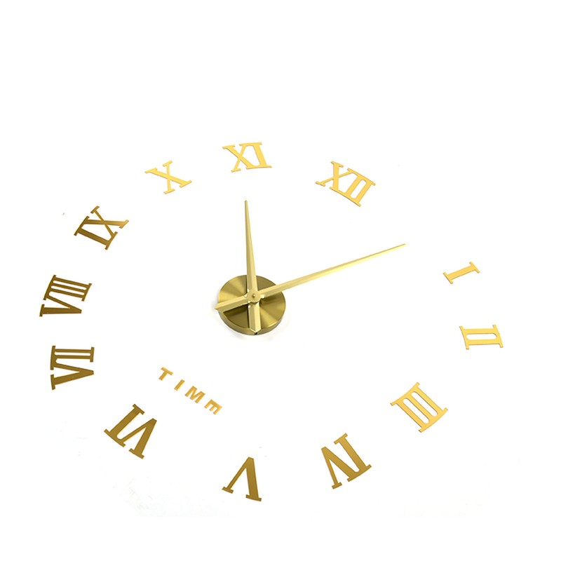 DIY Wall Clock Frameless Design Self Adhesive 3D Decorative Effect