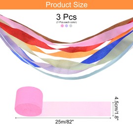 Rebower Crepe Paper Roll, Purple Crepe Paper Streamers Sheets, [for Party Streamer Decorations, Birthday Party] - 1.8 Inch x 82 ft / 3 Roll