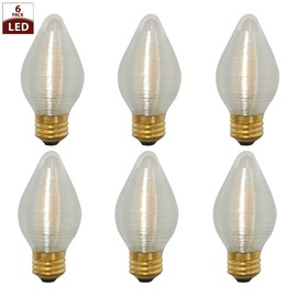 Royal Designs, Inc. Vintage Dimmable Silk Wrapped Torpedo Shaped LED Light Bulbs, E26 Medium Brass Base, 130V, 4W, Set of 6