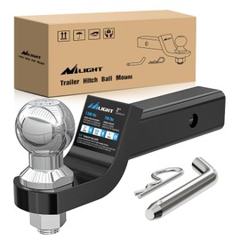 Nilight Trailer Hitch Ball Mount with 2-5/16Inch Trailer Ball & 5/8" Hitch Pin Clip Fits 2-Inch Receiver 7500 lbs 2" Drop,2 Years Warranty