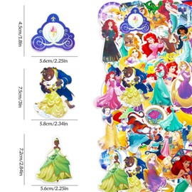 100 Stück Princess Sticker set, Aufkleber Kinder, Cartoon Wasserfest Vinyl Stickers, für Scrapbook Fotoalbum Laptop Skateboard Koffer, Geeignet für Erwachsene Kinder