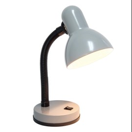 Simple Designs LD1088-SLV 14.25" Sleek and Sturdy Classic Gooseneck Study Desk Lamp, Gray