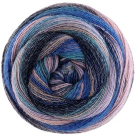 LANA GROSSA Gomitolo Arte Wick Yarn with Different Degrade Colour Gradients, Hand Knitting Yarn Made of 60% Virgin Wool and 40% Polyacrylic, 200 g Wool for Knitting and Crocheting, 700 m Yarn