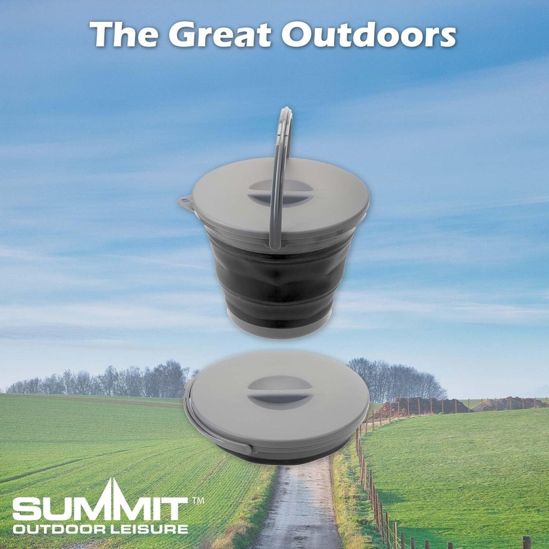 VFM e-Store - Camping Bucket Lid Easy Carry Handle Collapsible