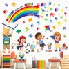 decalmile Children's Rainbow Wall Sticker, Quotes, Inspirational Learning Handprint Wall