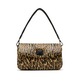 Betsey Johnson Puffed Flap Shoulder Bag, Leopard