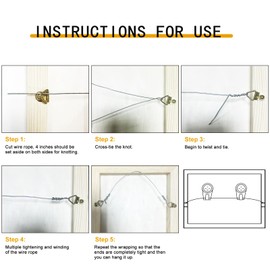 Taocar Picture Hanging Wire, 100-Feet Hanging Wire Heavy Stainless Steel line Rope for Photo Frame Picture, Holiday Decor, Crafts, Artwork, Mirror Hangings, Supports Up to 30lbs