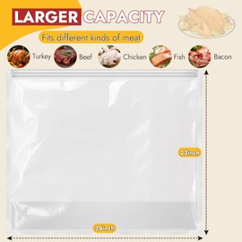 YQL 2 Pack Turkey Brine Bags, 26''x22''- Holds Up to 35lb Brining Bags with Cotton Strings, Double Zip-lock Seal for Turkey, Chicken, Beef, Pork, Ham