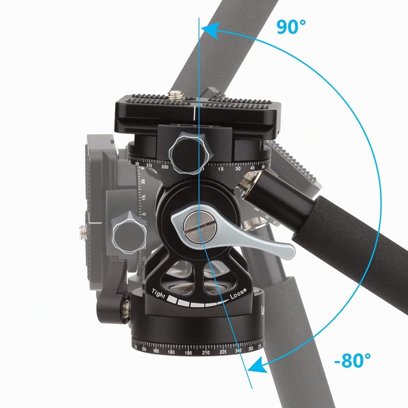 LEFTFOTO Dual Panoramic Tripod Liquid Head, Mini Pan Tilt Head,