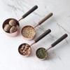 ANCLLO Stainless Steel Measuring Cups Set with Walnut Handle for