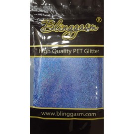 Blinggasm Premium Solvent Resistant Polyester Glitter 3.5 oz by Weight .008 or .015 for Tumblers Crafts Nails Cosmetics Body Paint (Holographic #17LB709 Light Sapphire, .015 (1/64") 3.5 oz)