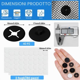 BUZIFU 40 clip per zanzariere nere in plastica, fissaggio di zanzariere per finestre, con fibbia zanzariera senza foratura, per finestre scorrevoli e fisse, per la casa cucina