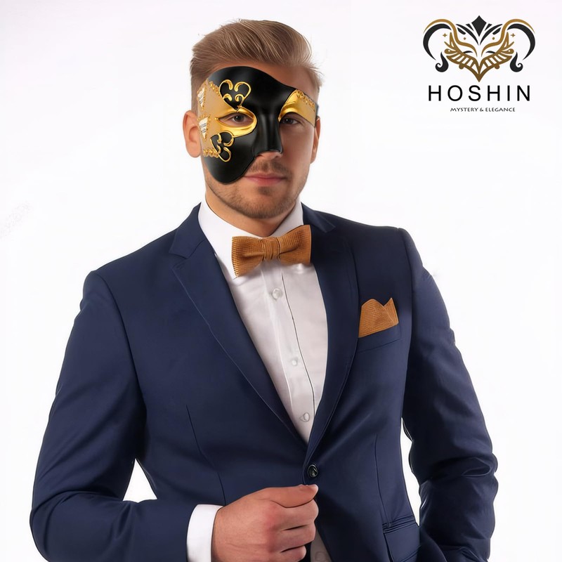 Hoshin Masquerade Mask, Half-Face Mardi Gras Decorations Venetian Masks for