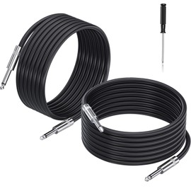EPYOADO 2 Pack 6 feet 1/4" to 1/4" Speaker Cables, 12 AWG Professional 6.35mm to 6.35mm Stereo Audio Cable Heavy Duty Cord Wire Guitar Speaker Cable