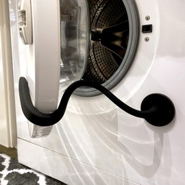Spedtees Spedtees Front Load Washer Door Prop, Magnetic Flexible Washer and Dryer Door Support Keep Washer Drying Door Open to Keep Dry (Black, Round)