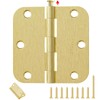 AmzGod Gold Door Hinges - 24 Pack 3.5 Inch Rounded