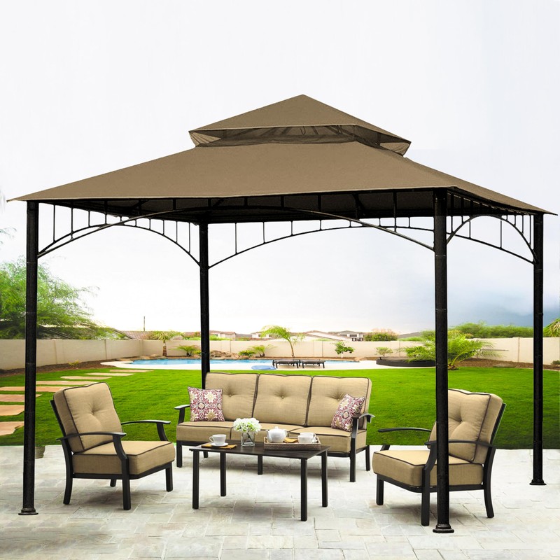 SCOCANOPY Replacement roof Compatible with Target Madaga Gazebo Model L-GZ136PST,(Khaki)