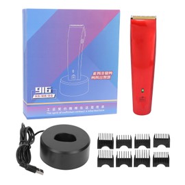 Electric Hair Clipper Stainless Steel Cordless Professional Men's Haircut Grooming Trimming KitRed