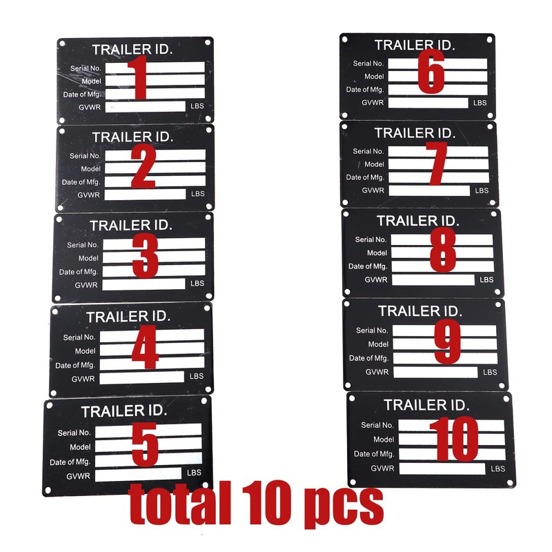 10PCS Blank Trailer VIN ID Plate Data TAG Serial Model