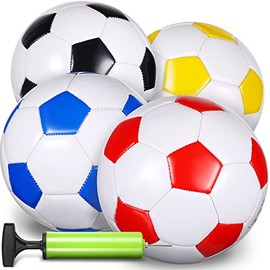 4 Pack Size 2 Size 3 Soccer Ball with Pump, Outside Sport Soccer Ball Toys Cute Machine Stitched Ball Toys for Game Training Practice (Size 2, Simple Style)