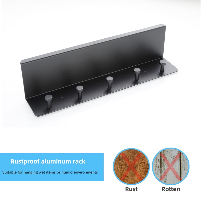 SIMVE Bathroom Towel Rack Wall Mounted, Rustproof Aluminium Shelf with
