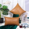 BRAWARM Faux Leather Throw Pillow Covers 12 X 20 Inches,