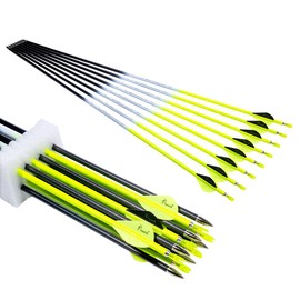 QunYing Archery Carbon Arrow 30 inch 300 340 350 Spine Hunting Arrows for Compound Recurve Bow 12PCS Spine 300