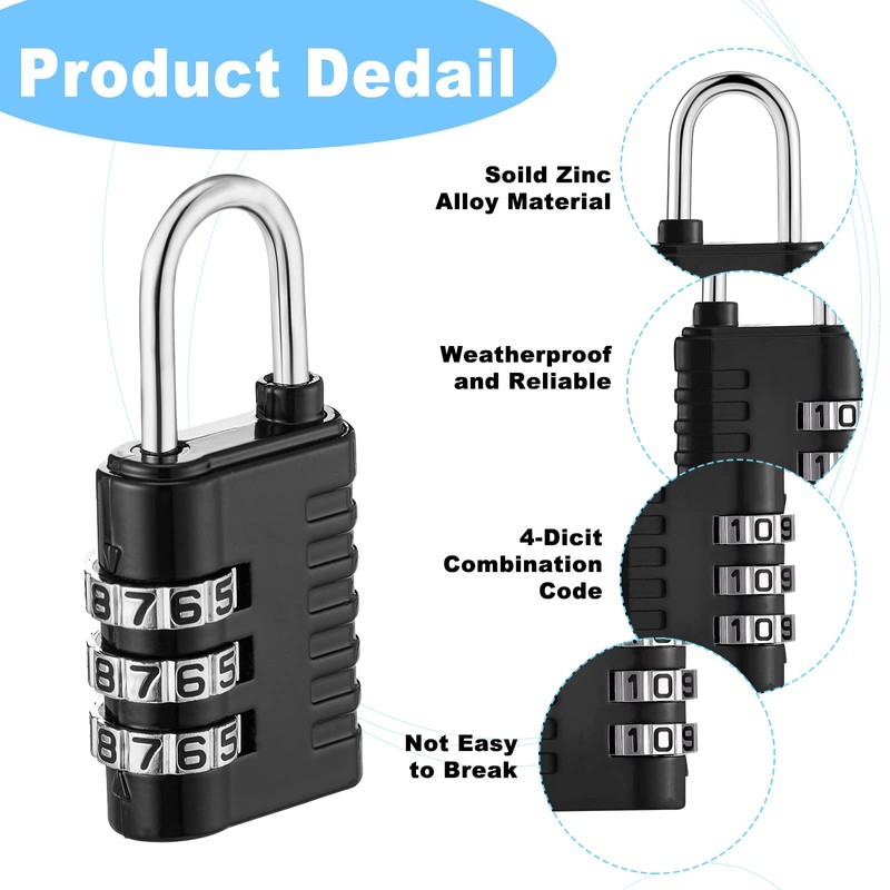 Kenning 24 Pack Combination Lock 3 Digit Outdoor Padlock Locker