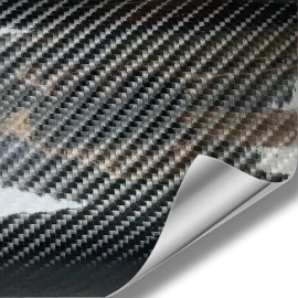 AUIMSOCO 1ftx5ft Premium 7D Gloss Black Carbon Fiber Vinyl Wrap Bubble Free Air Release