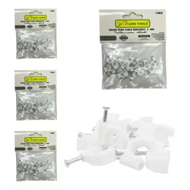 Grapa Para Cable Redondo 5mm Color Blanco 100 Pzs                                                                                                     