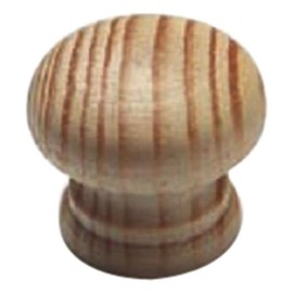 Merriway BH00423 (10 Pcs) Unlacquered Pine Wooden Cupboard Door/Drawer Knobs Drilled for Woodscrew Dowel Screw, 50 mm (2 Inch) - Pack of 10 Pieces