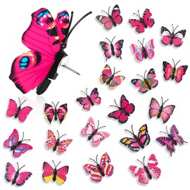 50Packs Butterfly Push Pins Cute Thumb Tacks Rose Thumbtacks for Hanging Pushpins for Cork Board Board Bulletin Wall in Office Cubicle Home Decor Decorations
