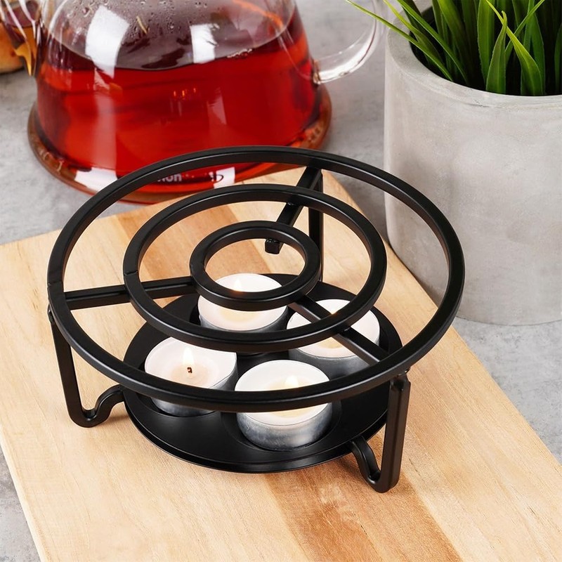 Tea Light Holder Tea Warmer Coffee Warmer Metal Black